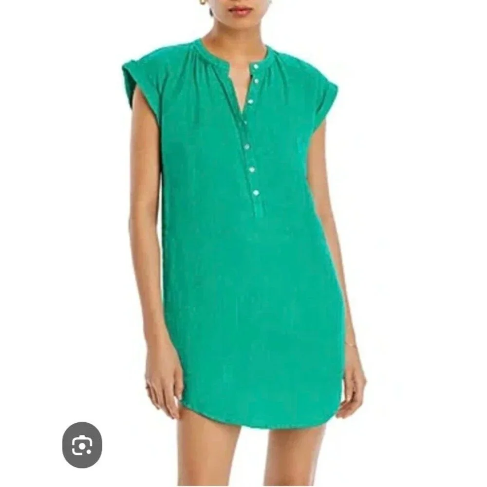 Bella Dahl Cap Sleeve Henley Dress Sz M Beachy Vacation Sustainable - Picture 7 of 7